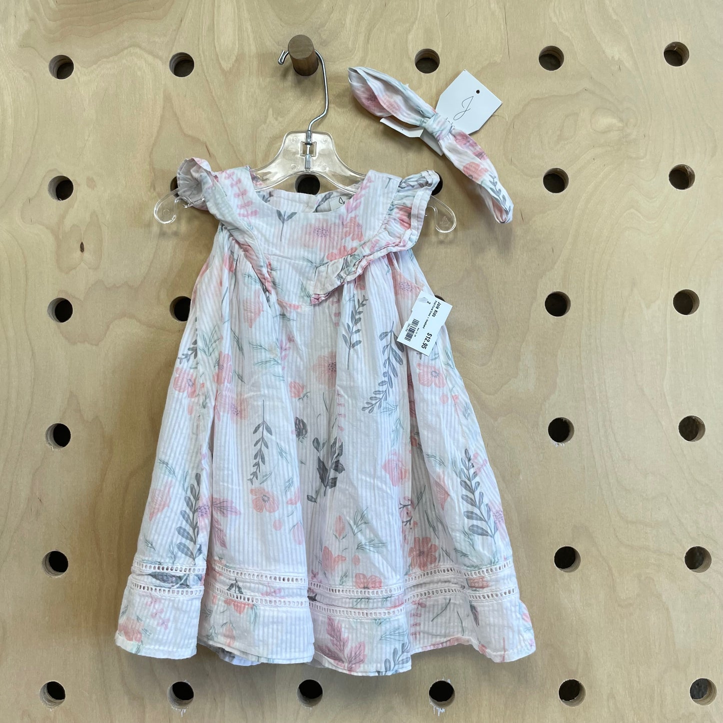 Pink Floral Dress + Headband