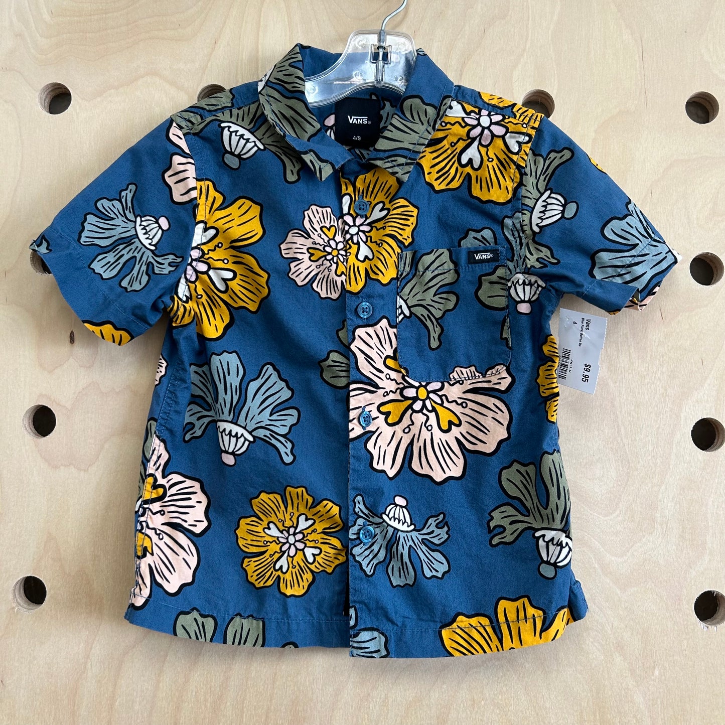 Blue Floral Button Up