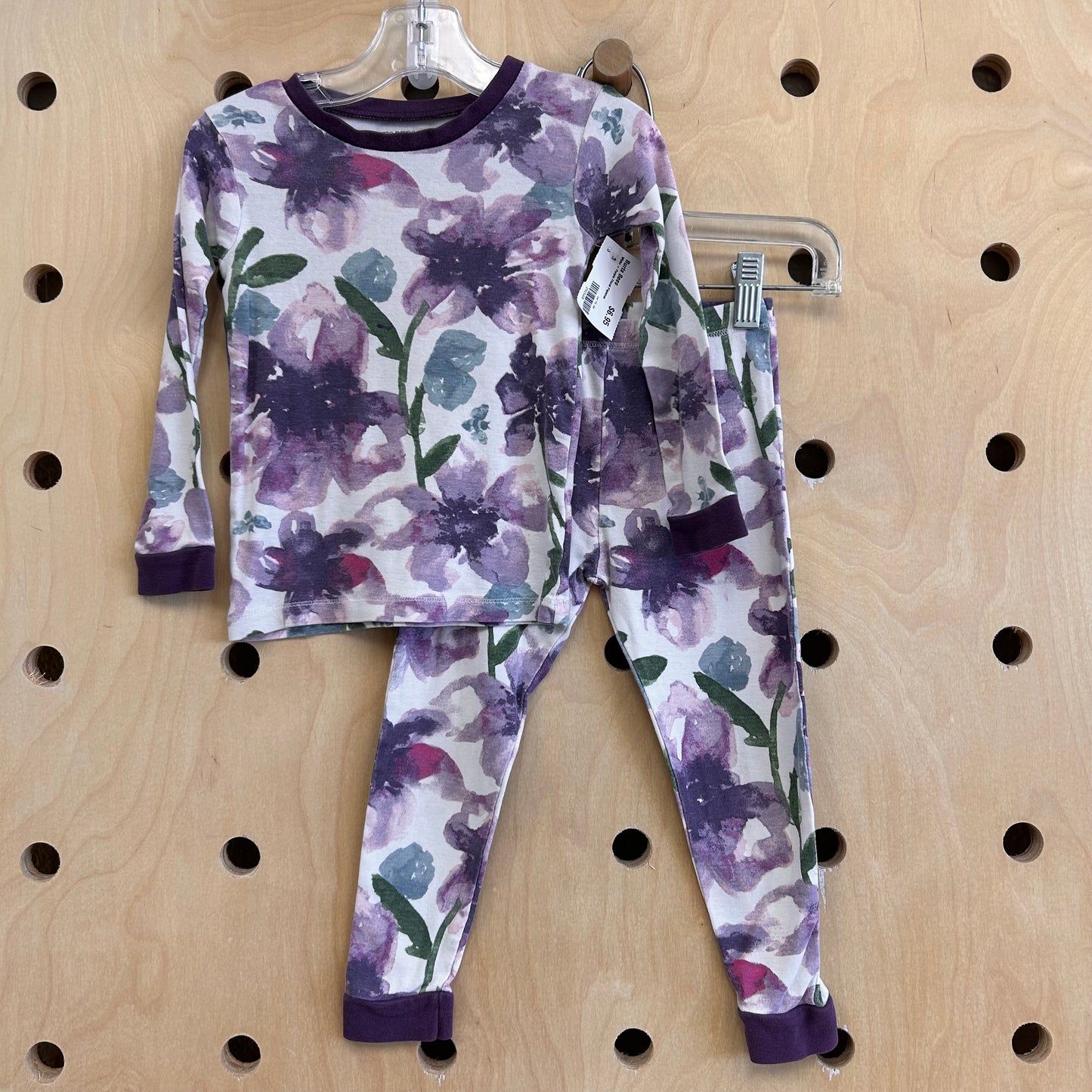 White + Purple Floral Pajamas