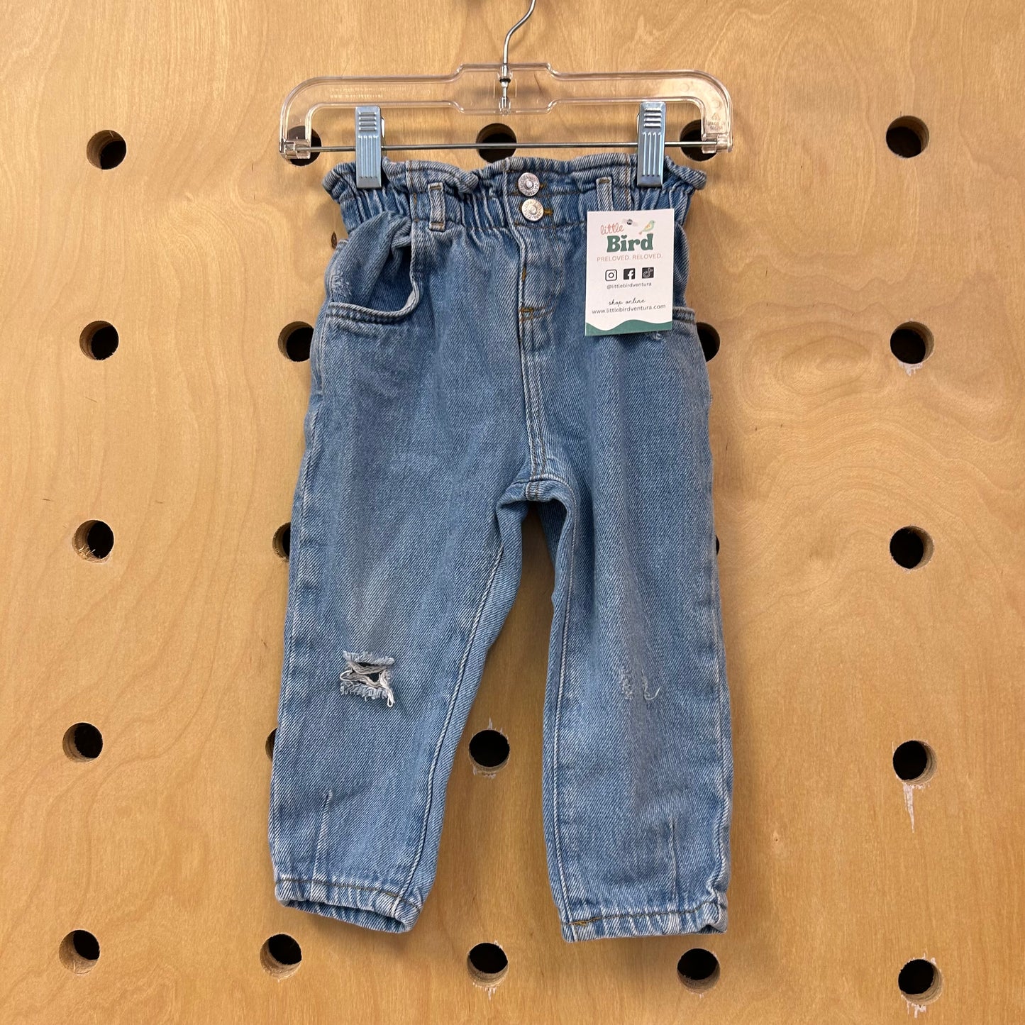 Disressed Pull On Denim