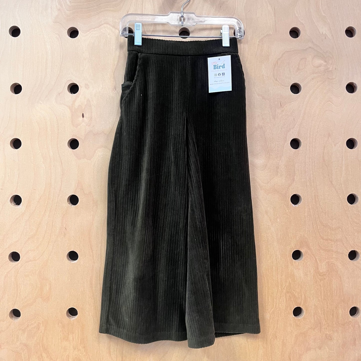 Pull On Olive Wide Leg Cords