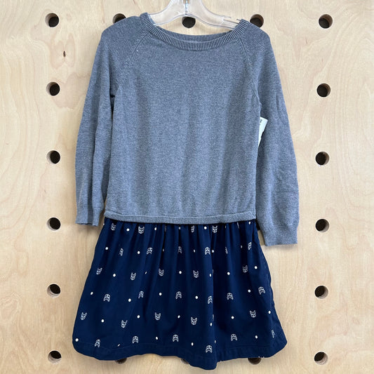 Grey + Navy Sweater Top Frenchies Dress