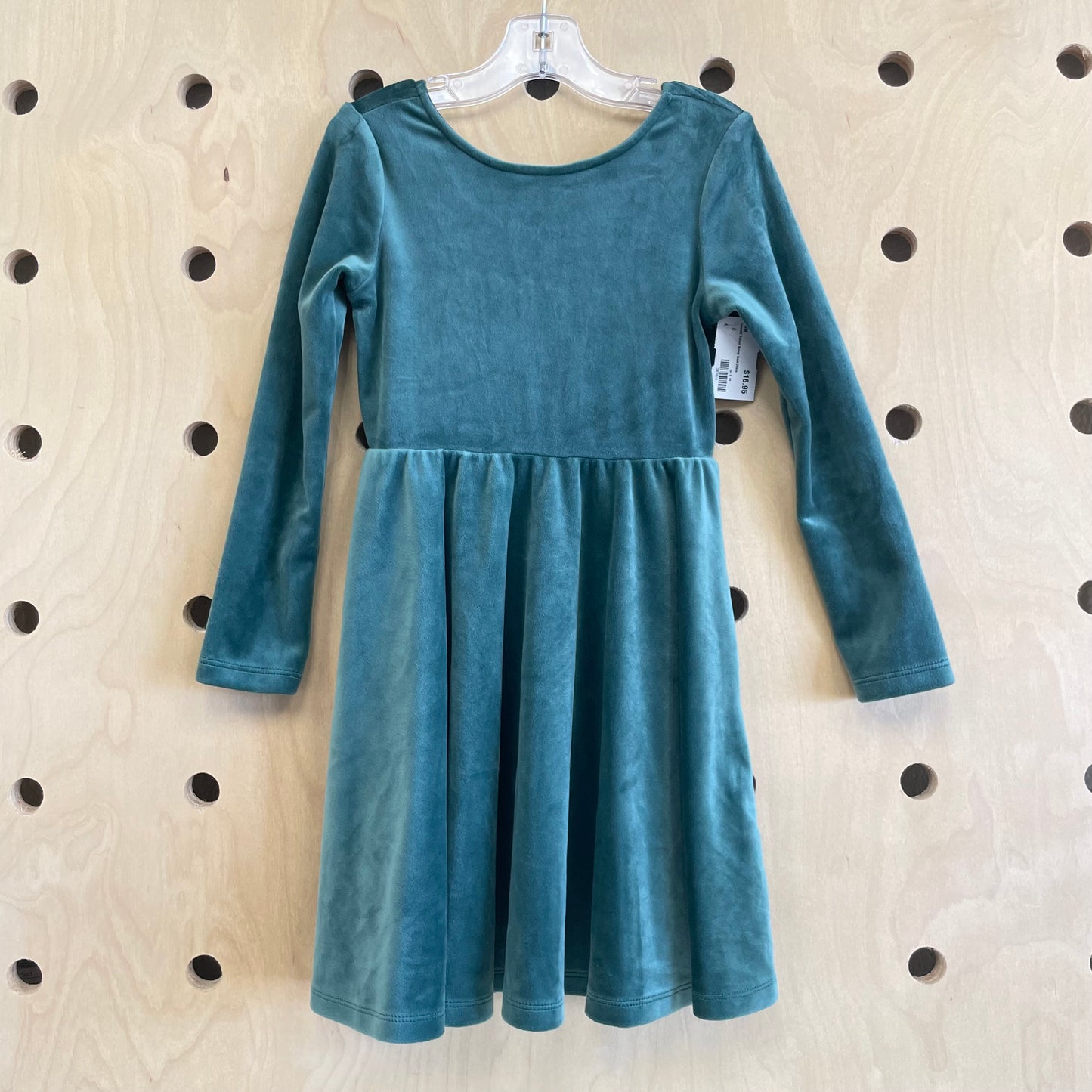 Emerald Velour Scoop Back Dress
