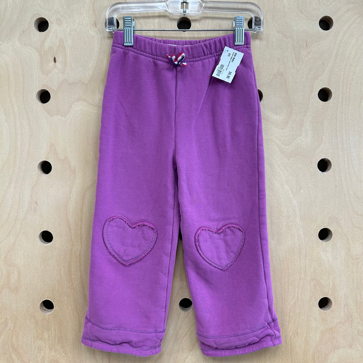 Purple Organic Heart Patch Pants