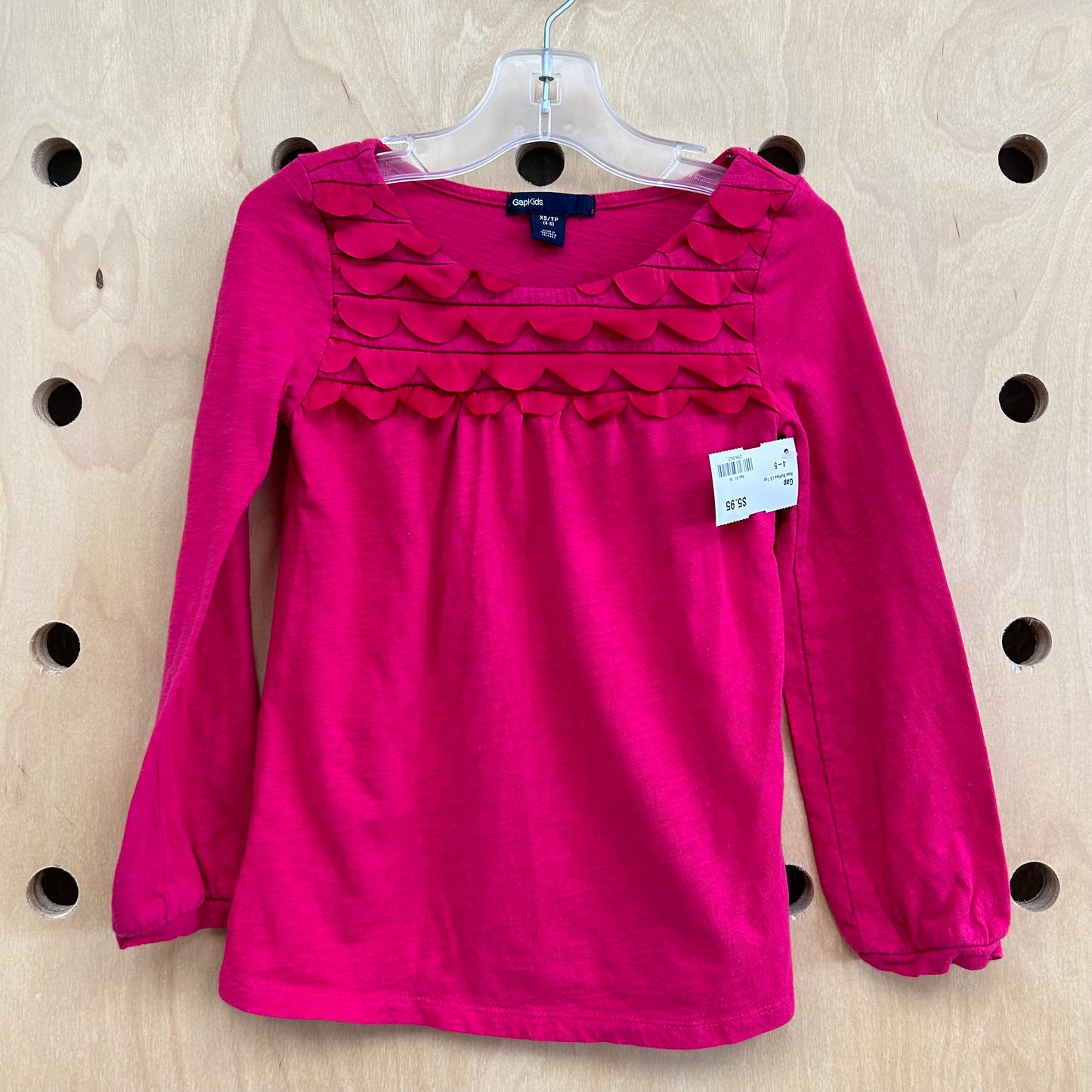 Pink Ruffles LS Top