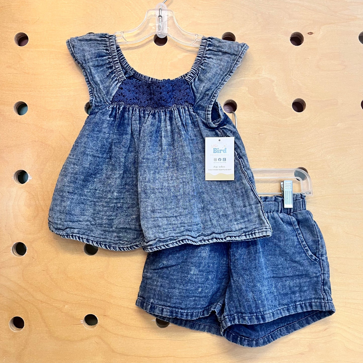 Chambray Rose Detail Outfit