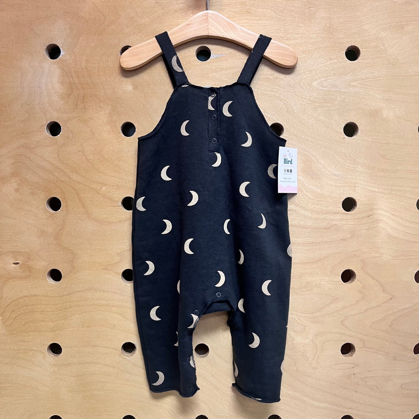 Organic Grey/Tan Moons Fleece Romper