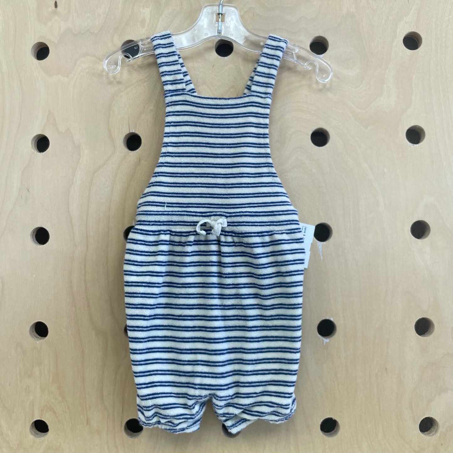 Cream & Blue Terry Romper