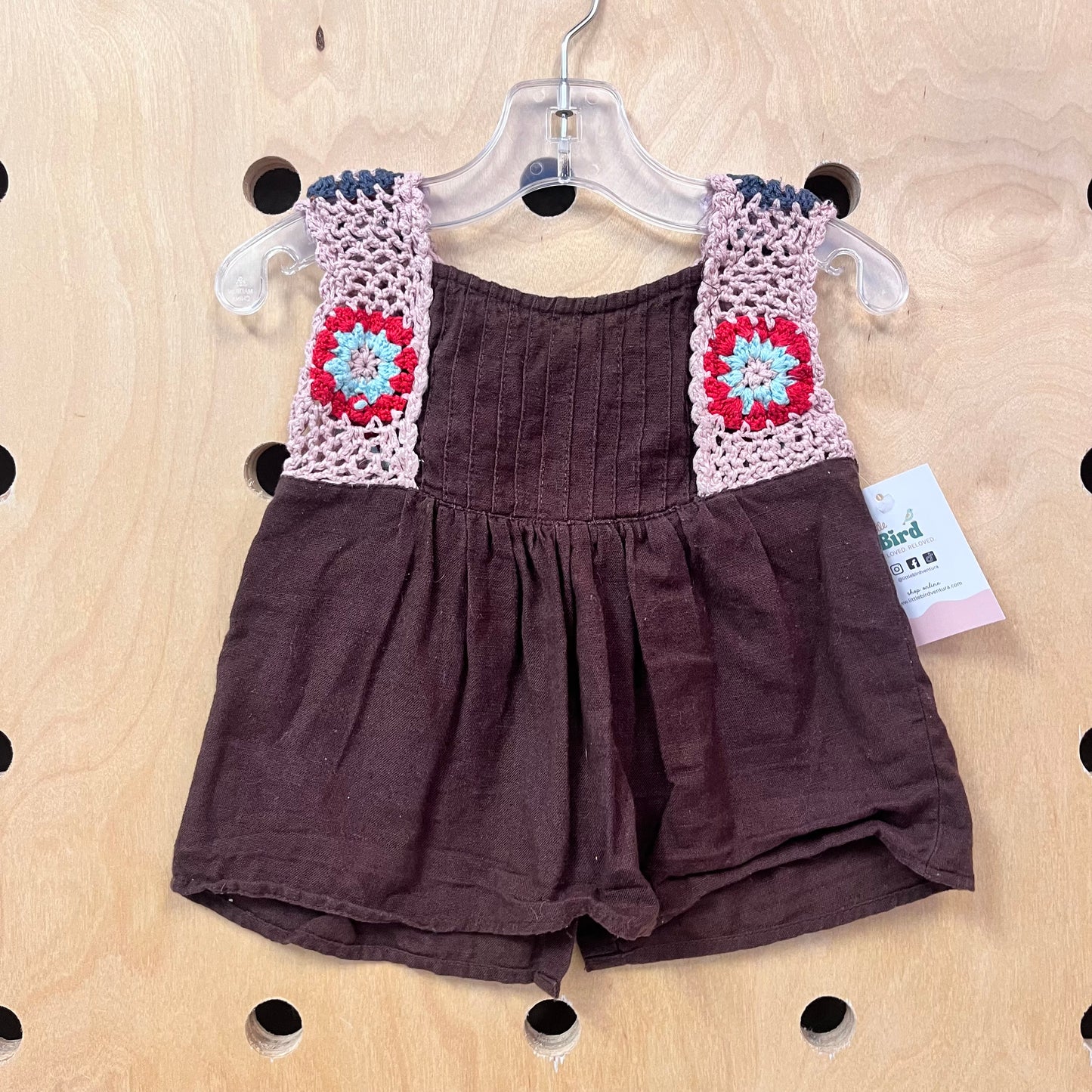 Brown Crochet Sleeve Tank