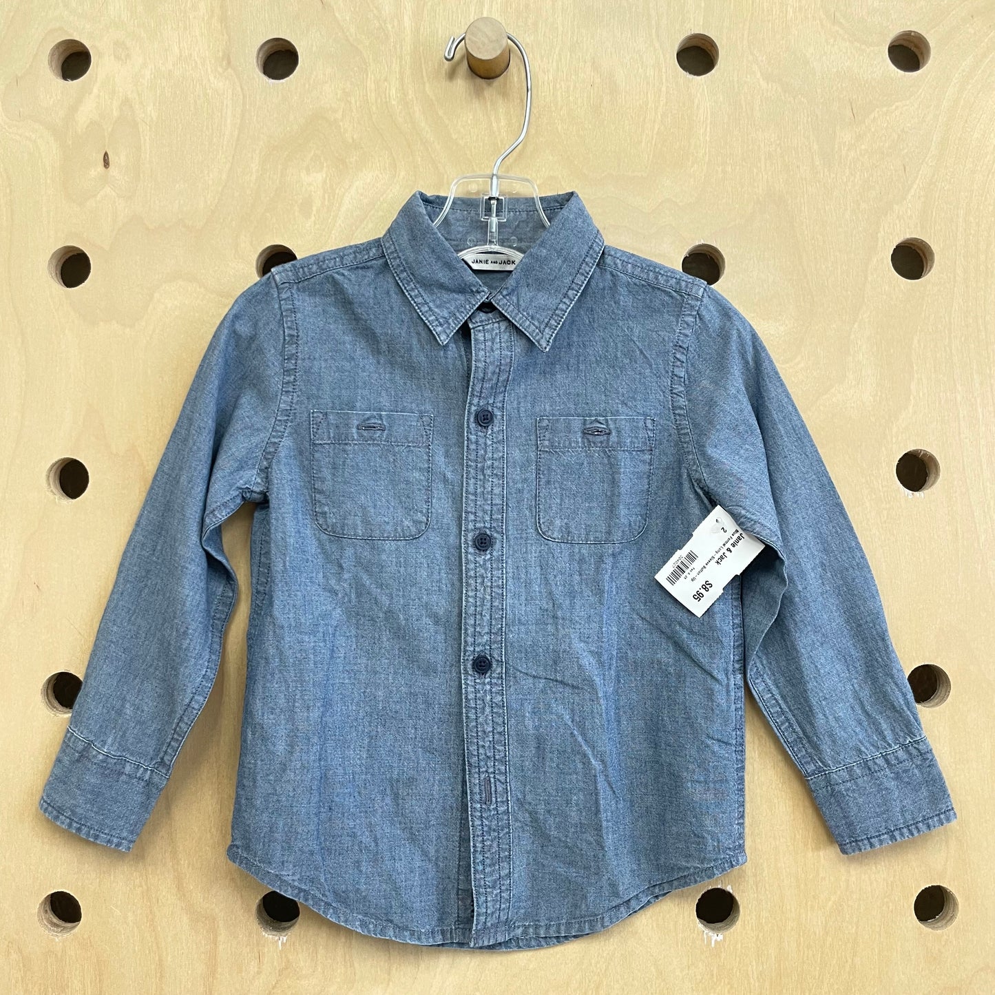 Blue Formal Long-Sleeve Button-Up