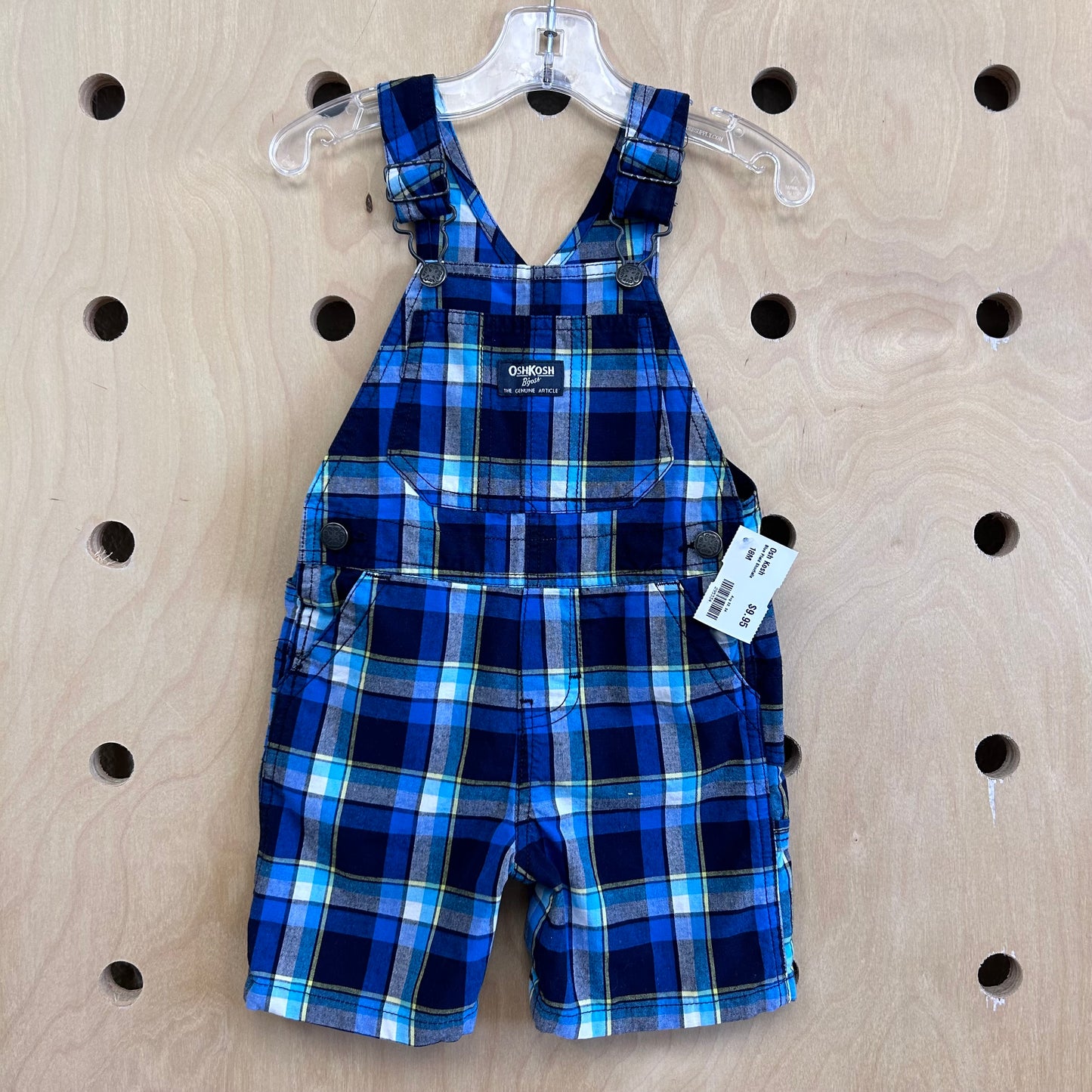 Blue Plaid Shortalls