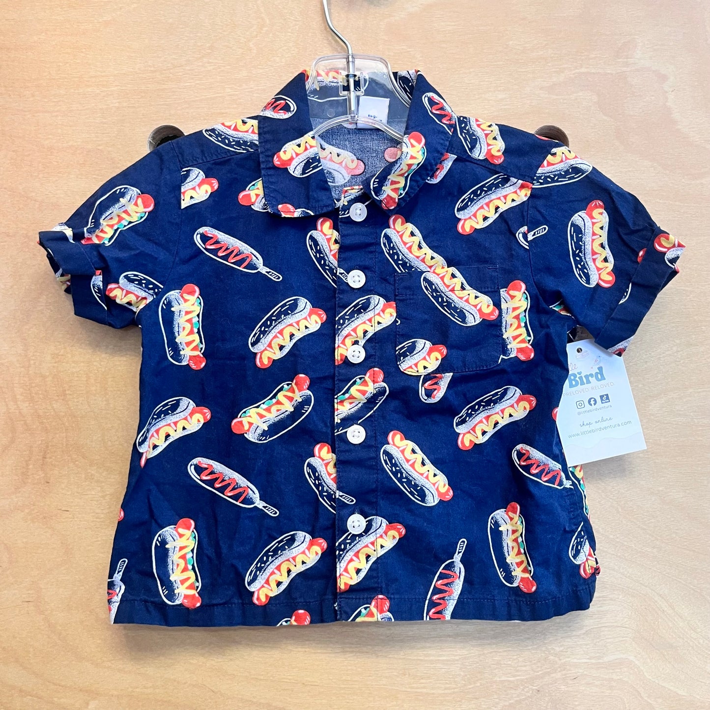 Navy Hot Dogs Button Up