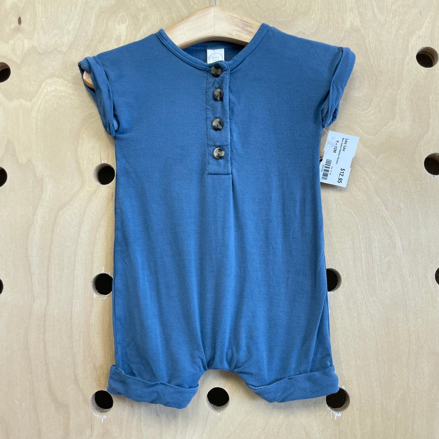 Blue Cuffed Bamboo Romper