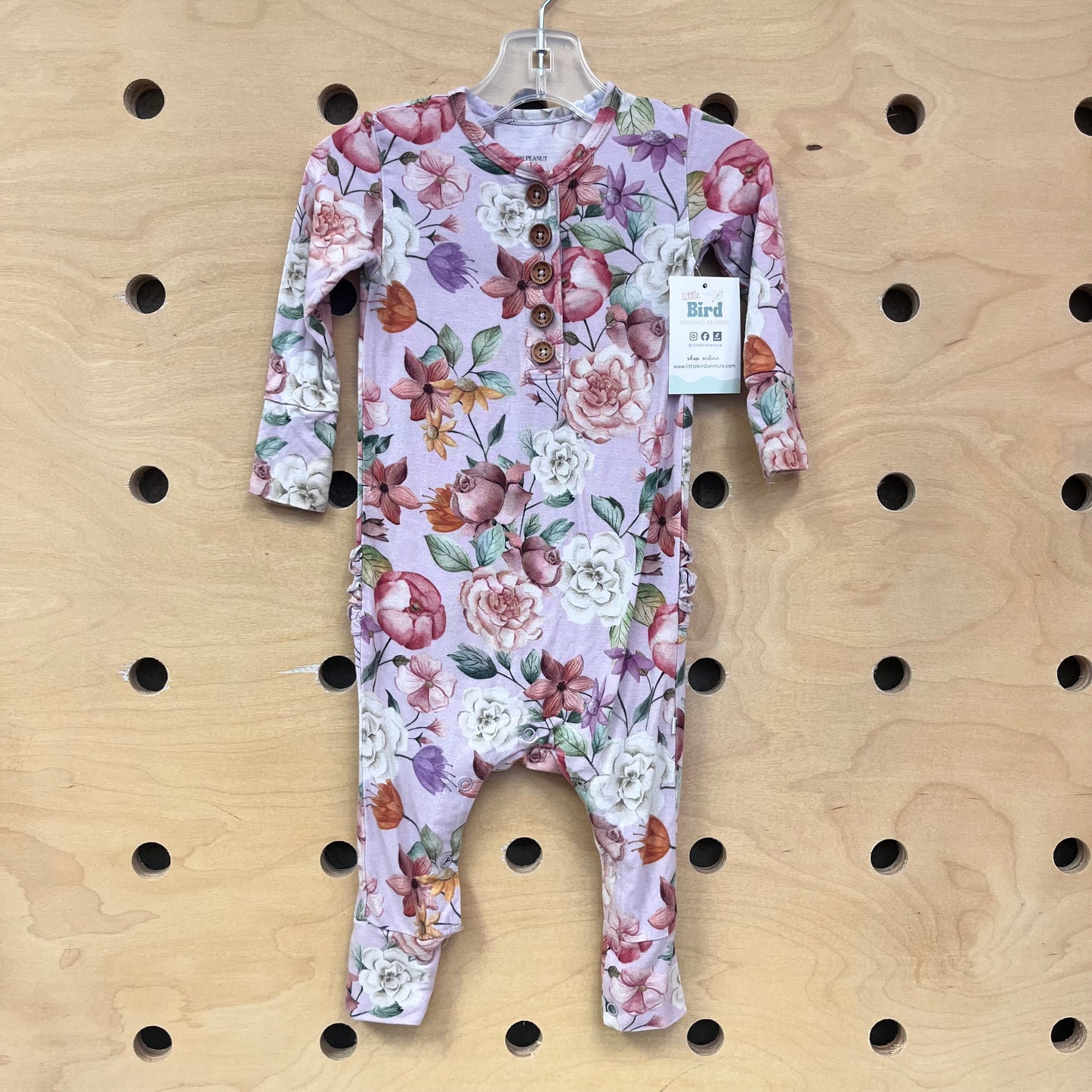 Bamboo Floral Ruffle Butt Romper