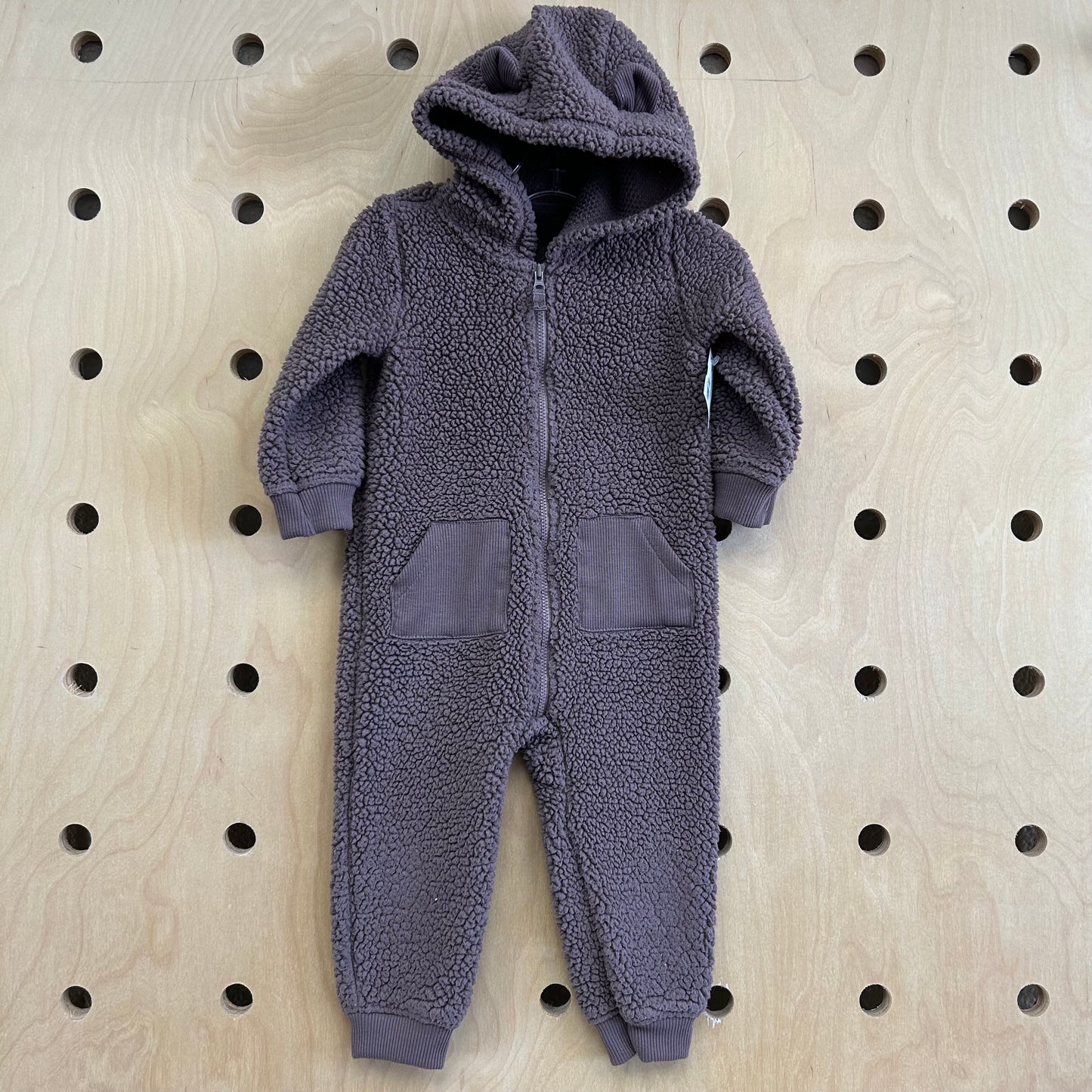 Dusty Purple Fleece Hoodie Romper