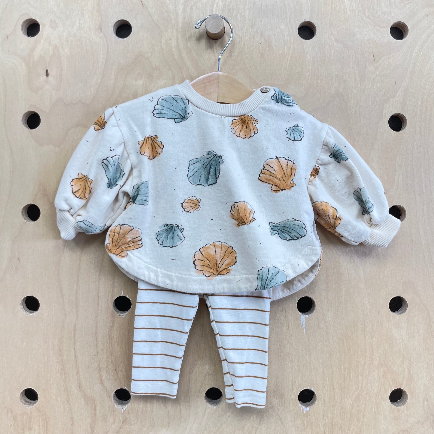 Cream Striped Seashells Outfit