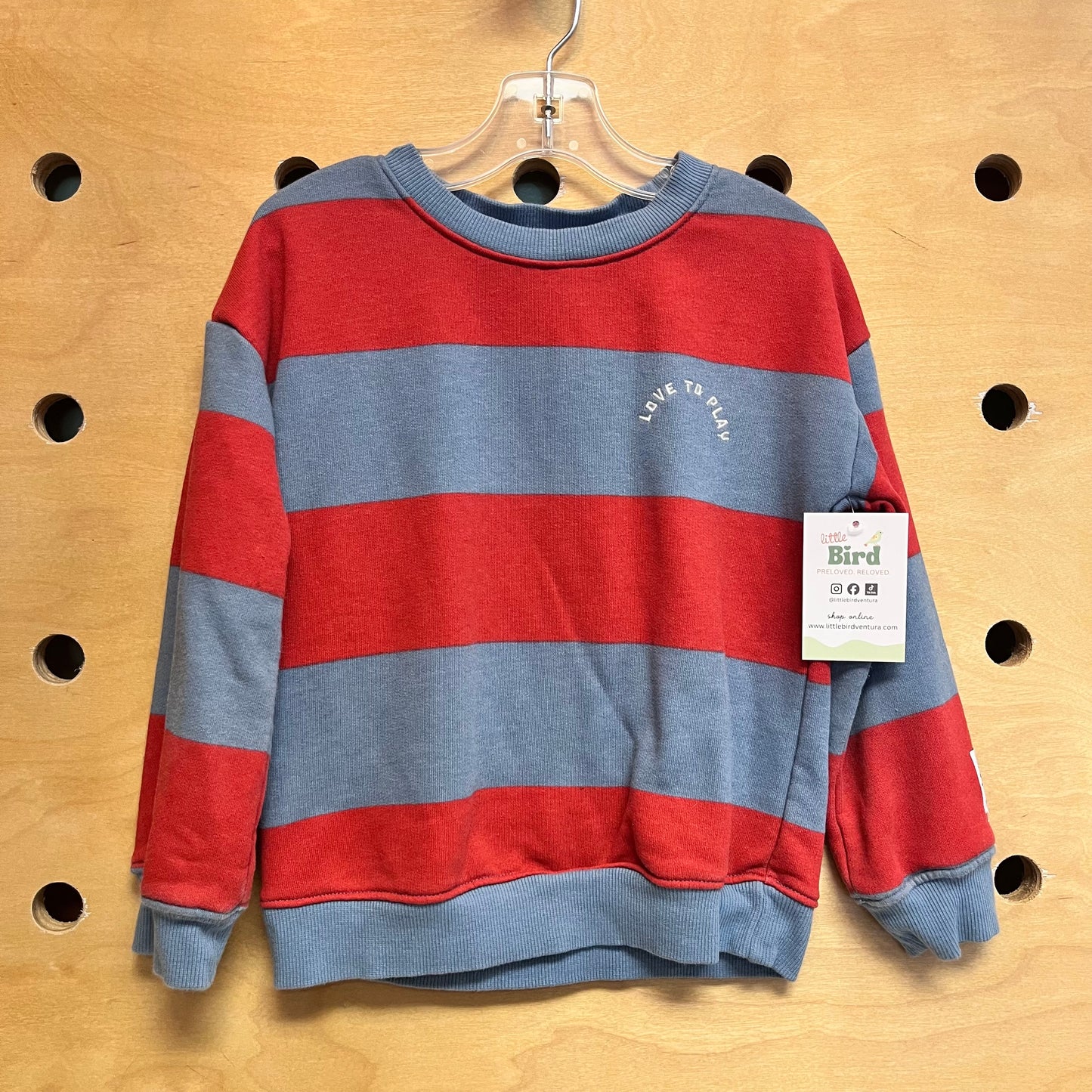 Red/Blue Striped 'Love To Play' LS