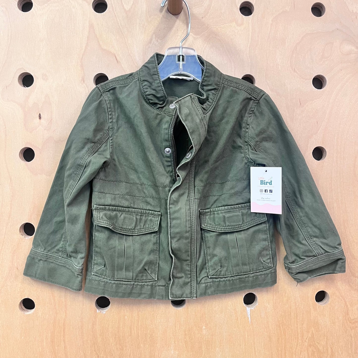 Green Zip + Snap Jacket