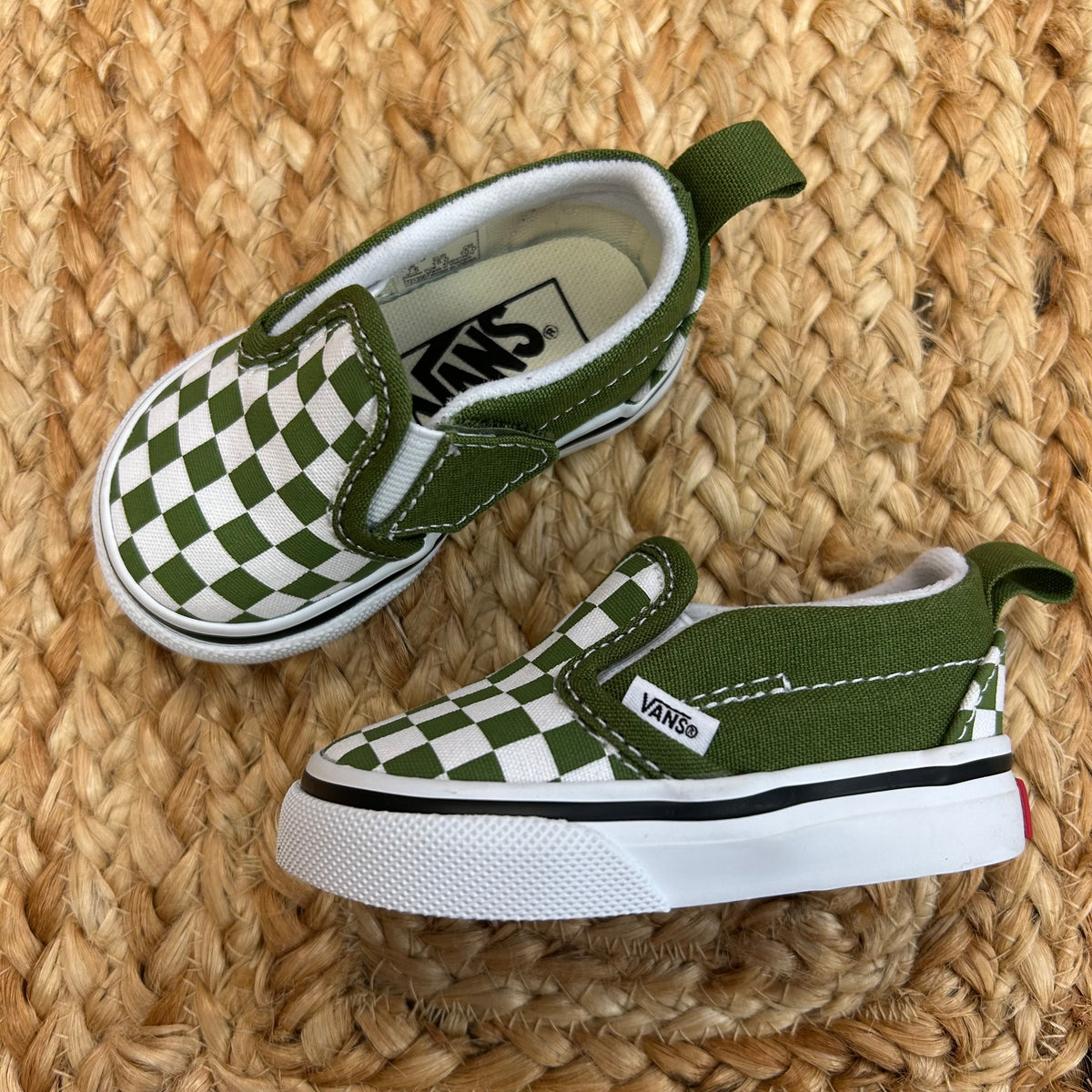 Green Checkered Slip Ons NEW!