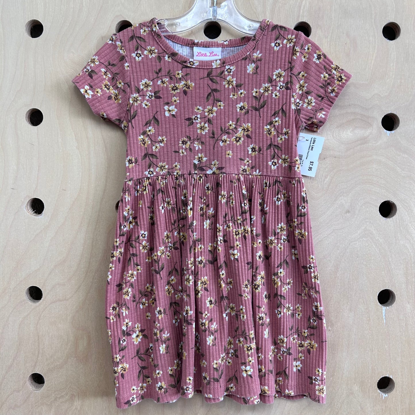 Terracotta Ribbed Floral Dress