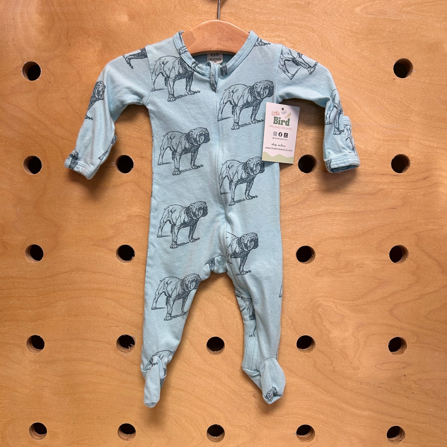 Organic Blue Bulldog Footies