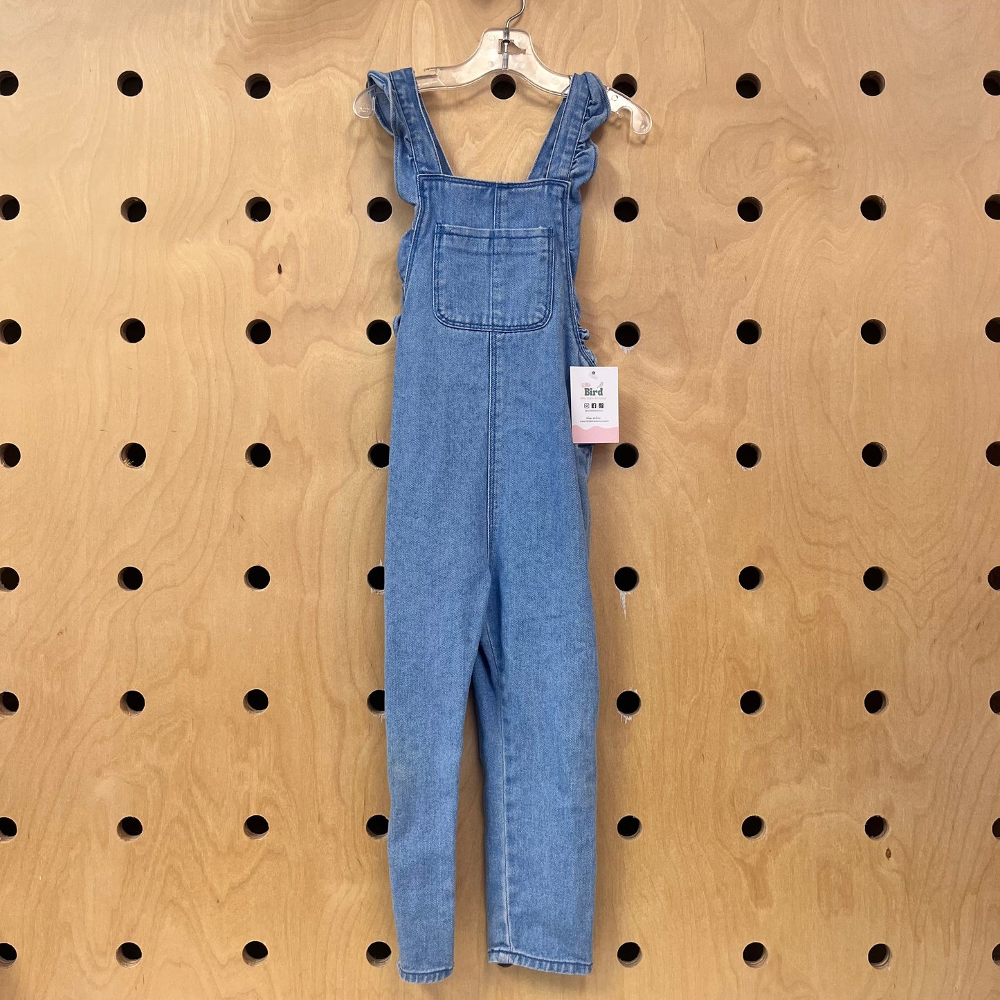 Denim Ruffle Overalls