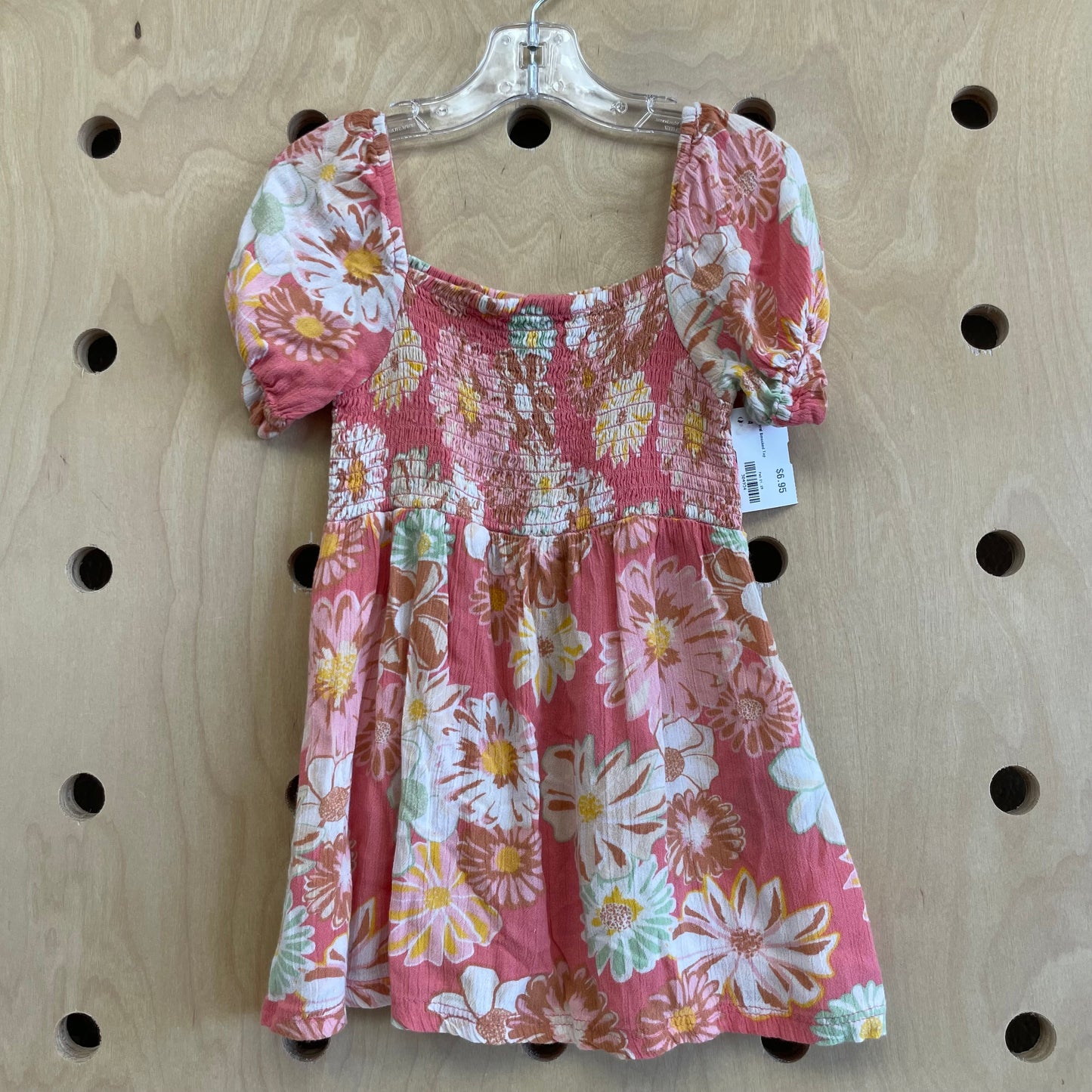 Pink Floral Smocked Top