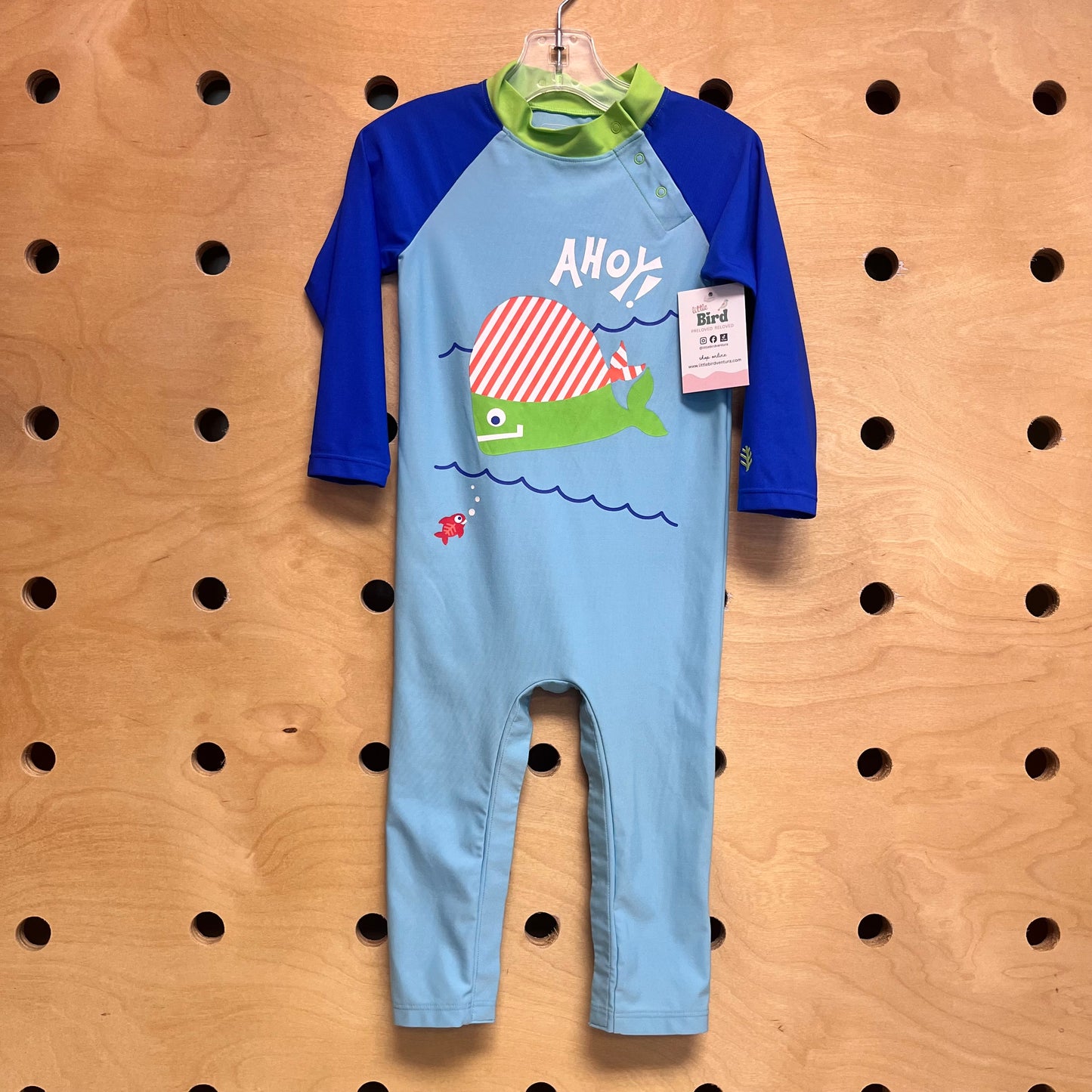 Blue 'Ahoy' Fish Swimsuit