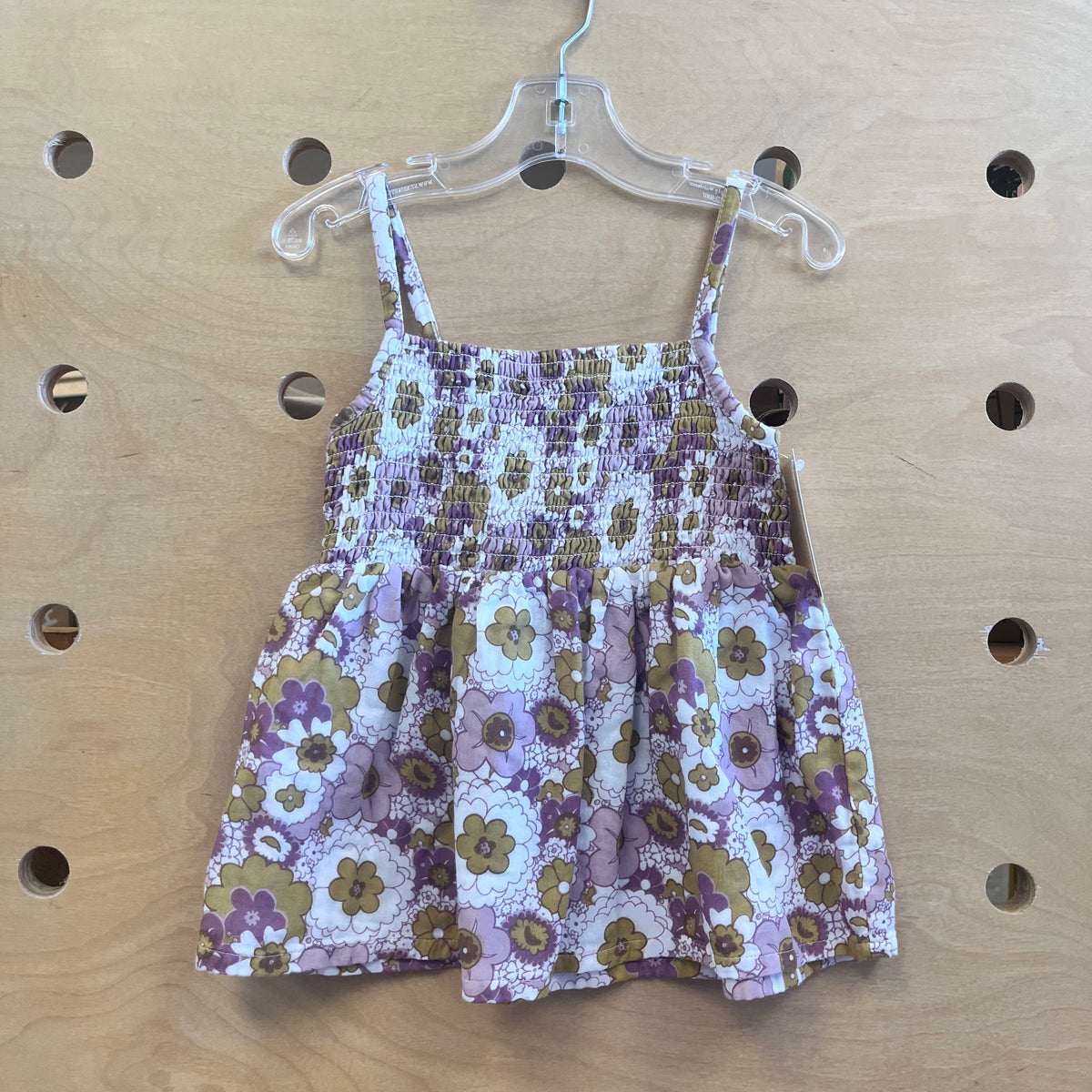 White/Purple Floral Organic Tank