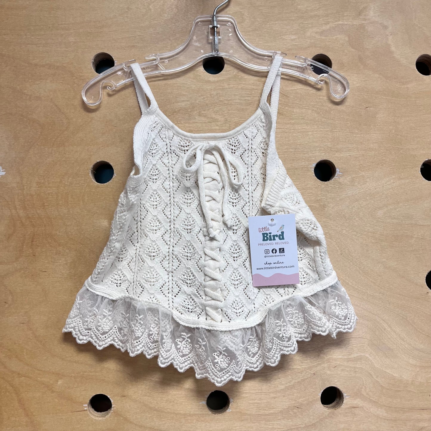 Cream Lace Trim/Knit Tank NEW!