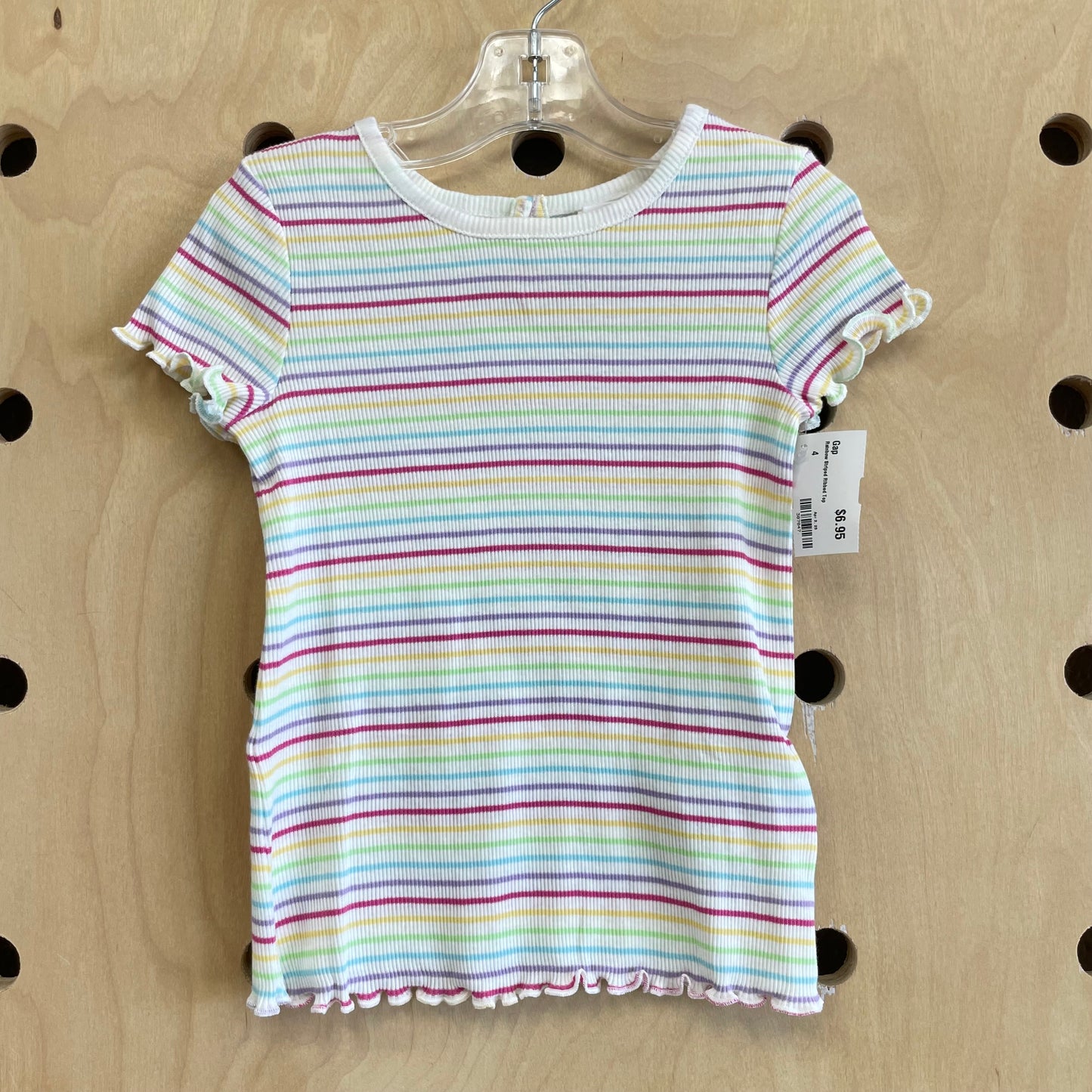 Rainbow Striped Ribbed Top