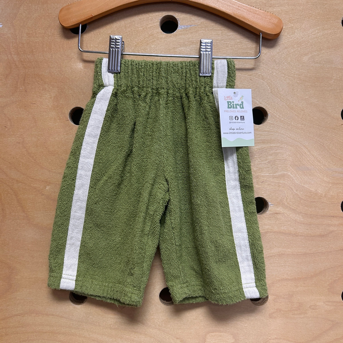 Green/White Terry Pants