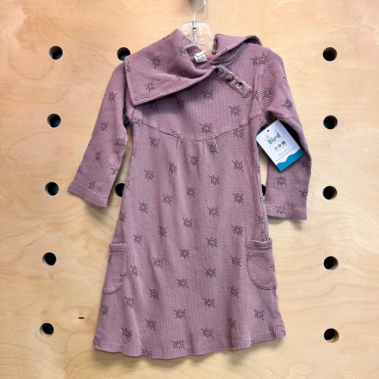 Organic Mauve Suns Waffle Dress