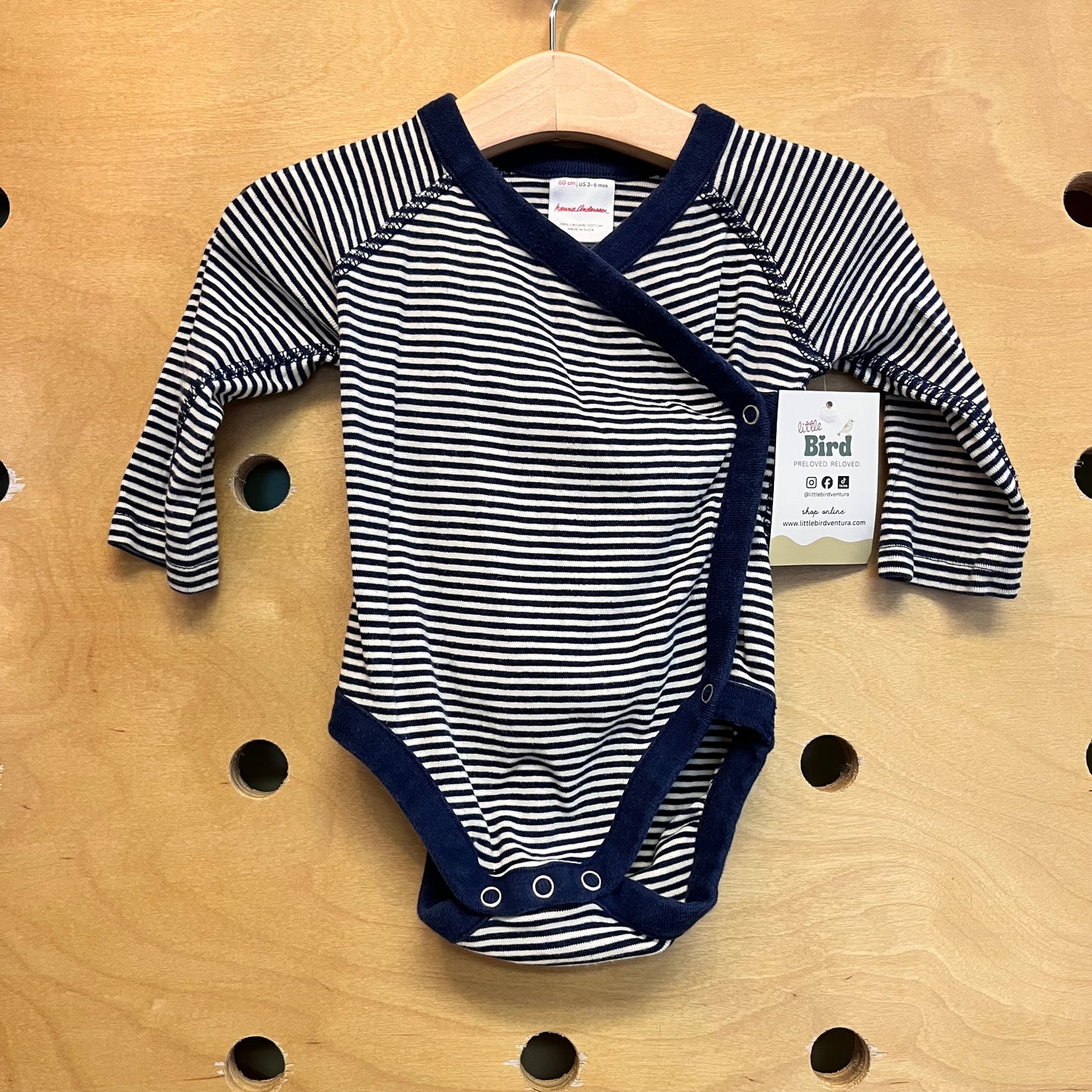 Blue/White Striped Organic Bodysuit