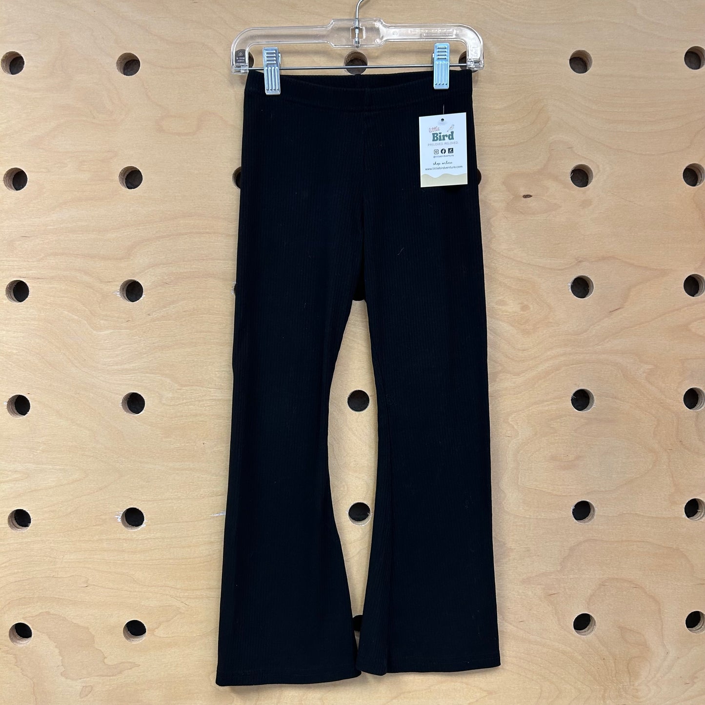 Black Ribbed Flare Leggings