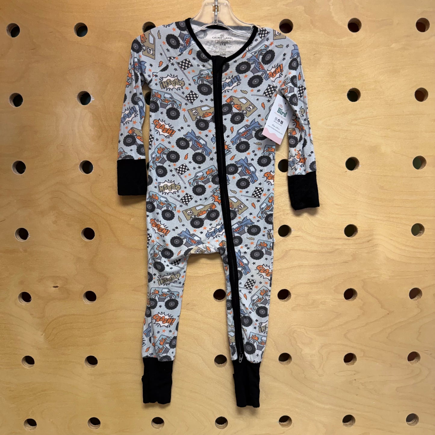 Blue/Black Monster Trucks Bamboo Zippy