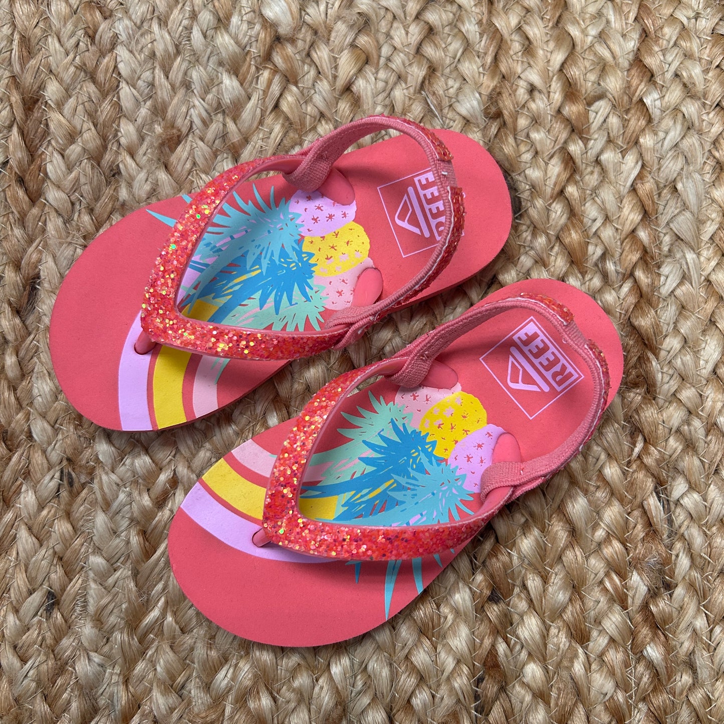 Pink Glitter Straps Pineapple Sandals
