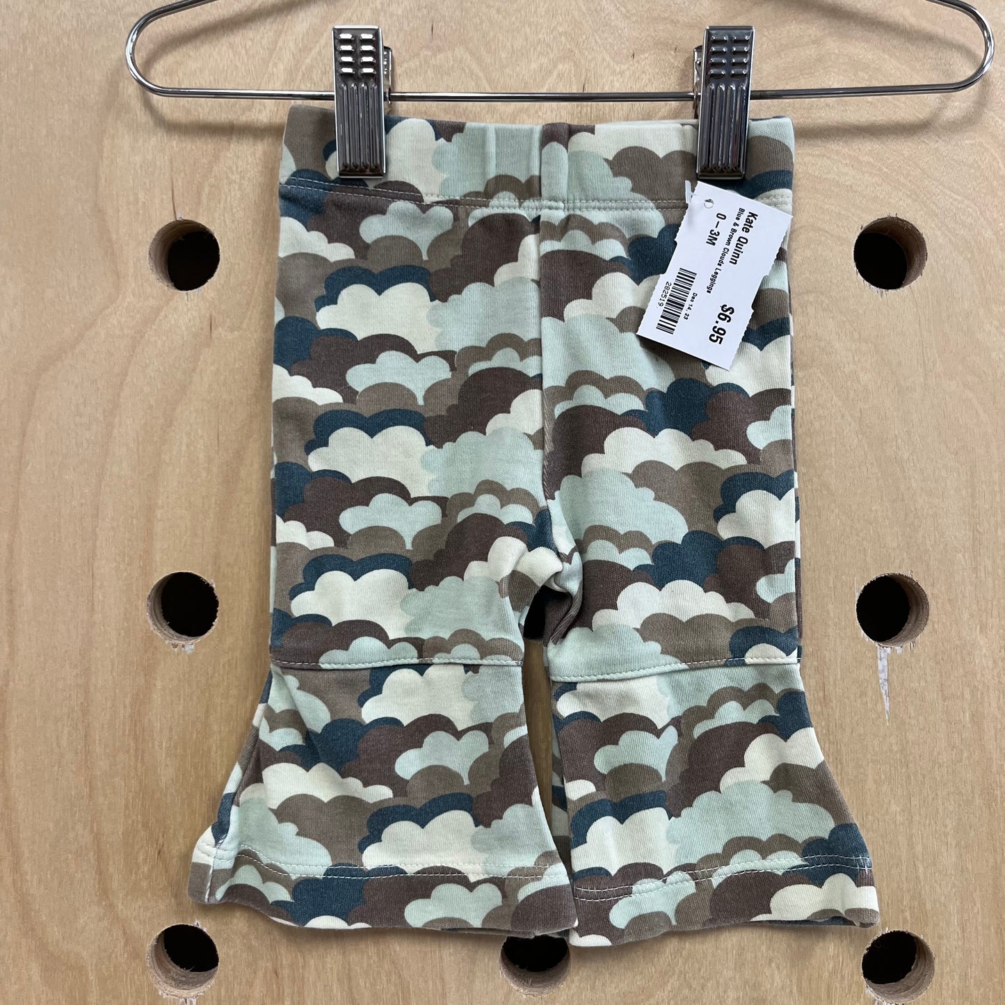 Blue & Brown Clouds Leggings