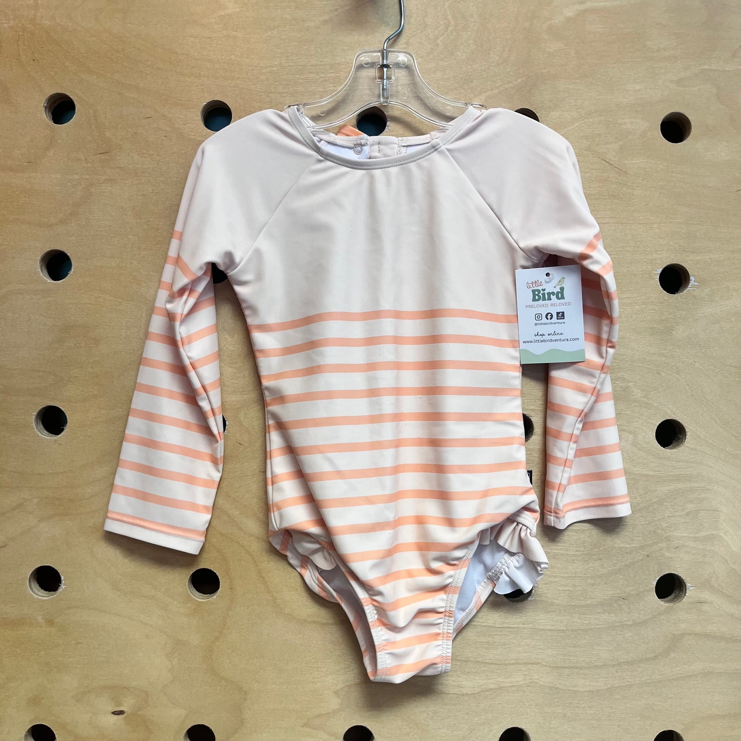 Peach Striped Swimsuit