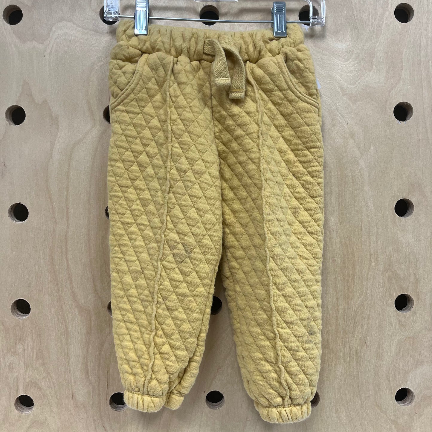 Yellow Quillted Joggers
