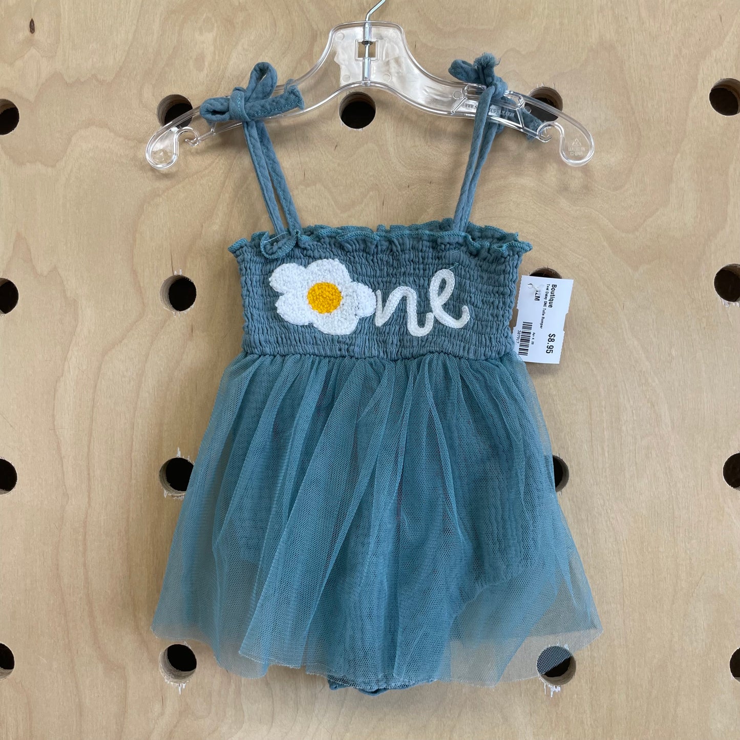 Teal Daisy ONE Tulle Romper