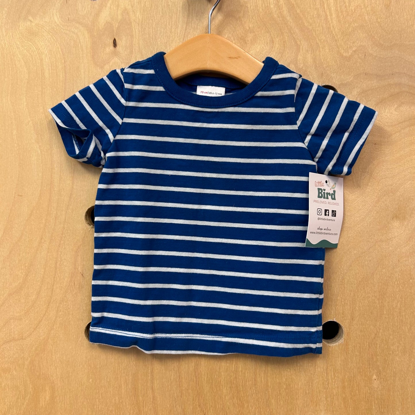 Blue & White Striped Organic Tee
