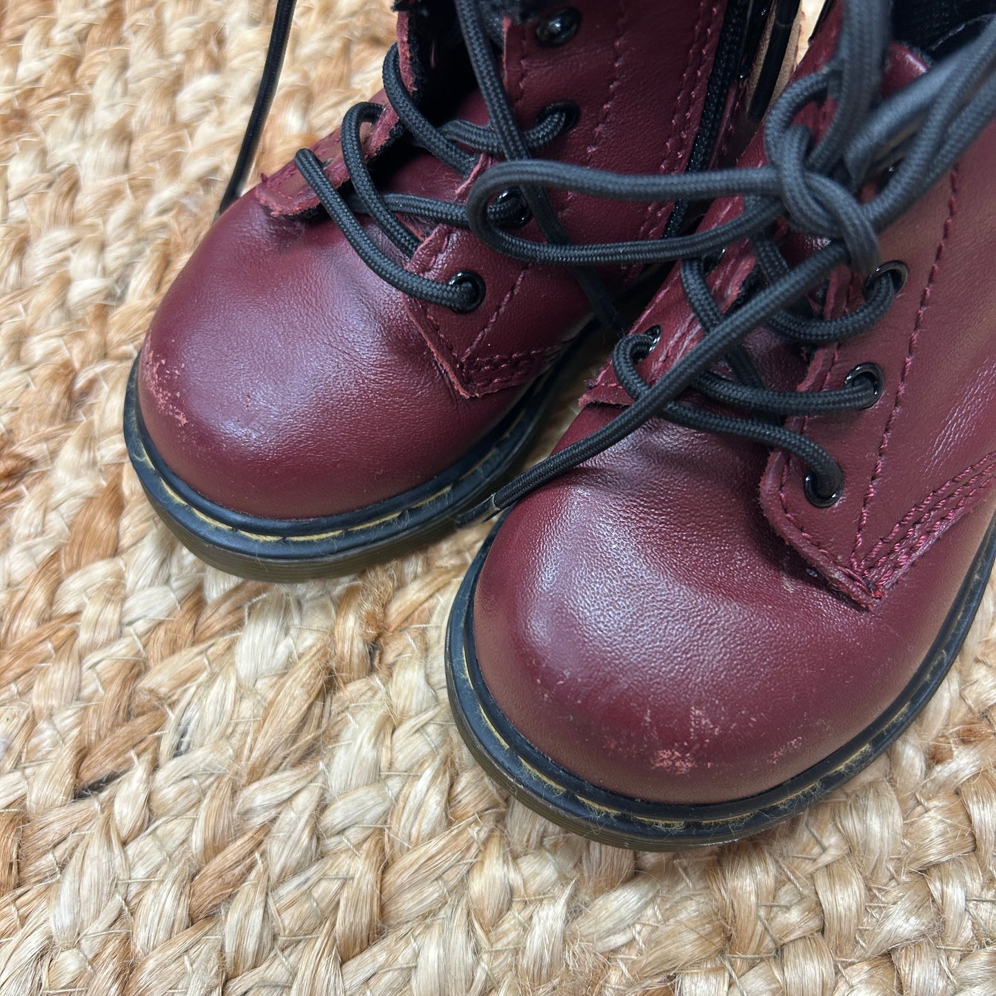 Burgandy Hi-Top Leather Boots