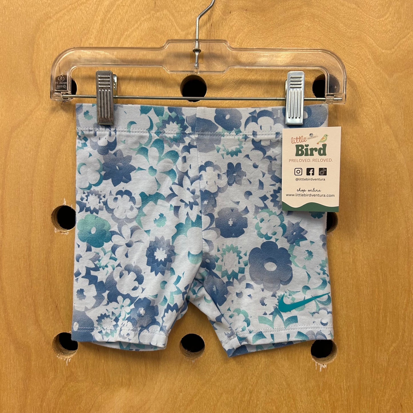 Blue Floral Bike Shorts