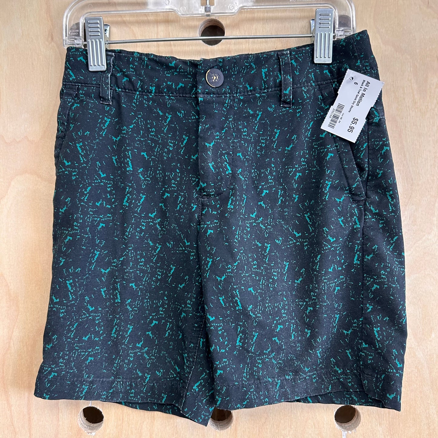 Black & Teal Quick Dry Shorts