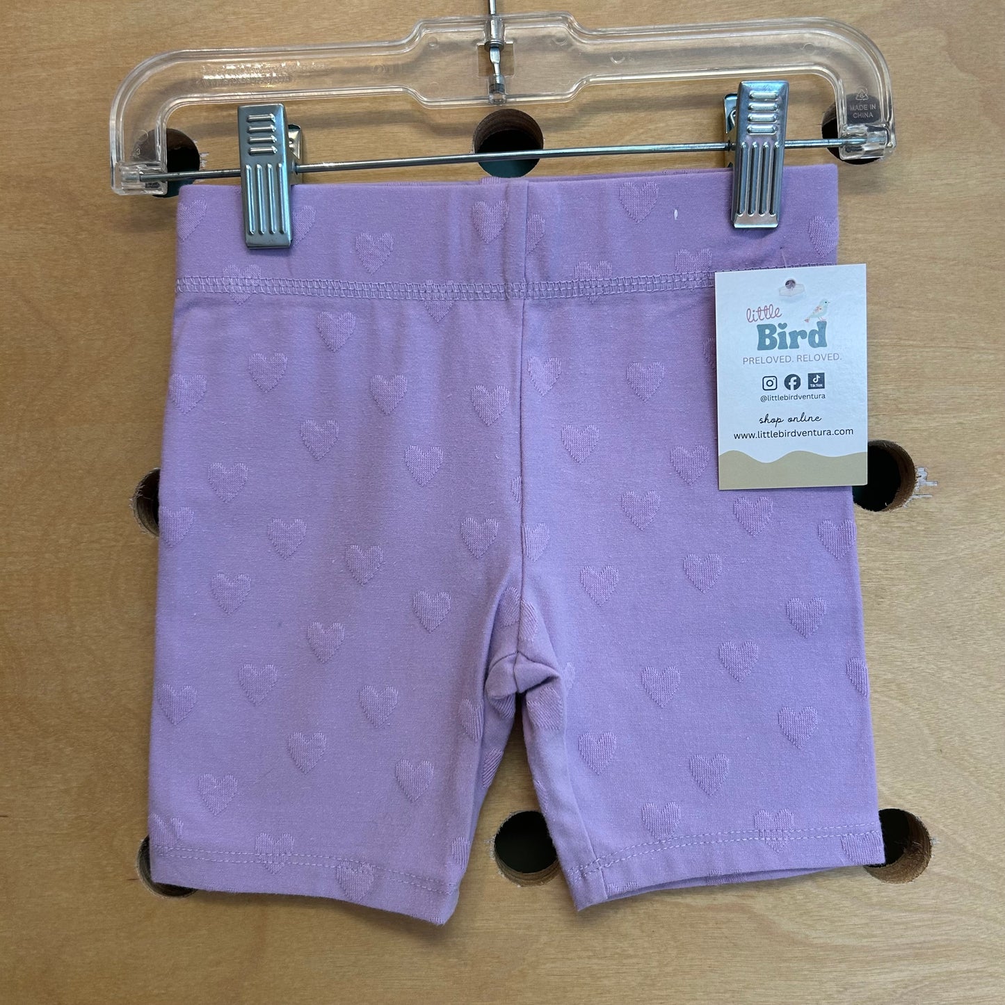 Lavender Hearts Bike Shorts
