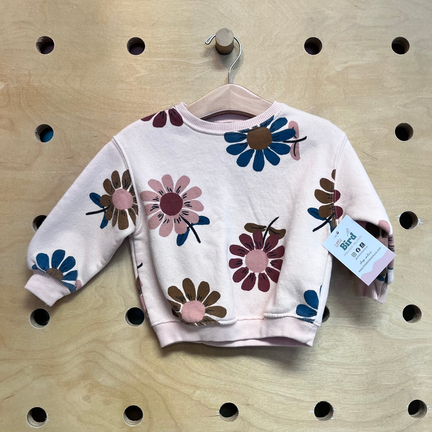 Pink/Teal Flowers Pullover