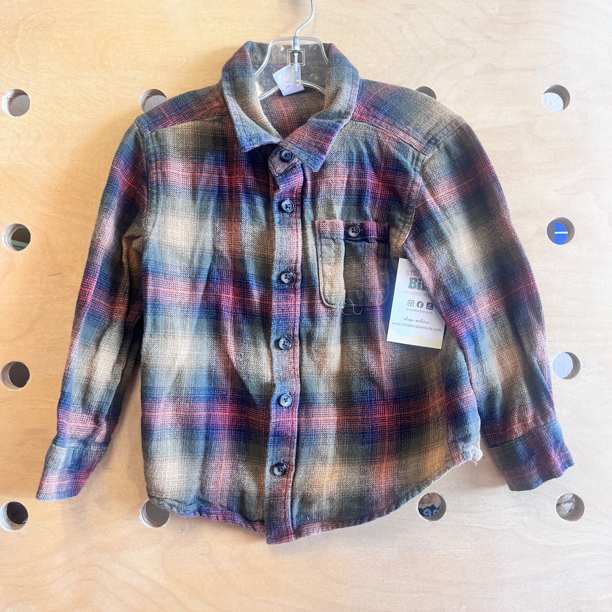 Green & Orange Plaid Flannel