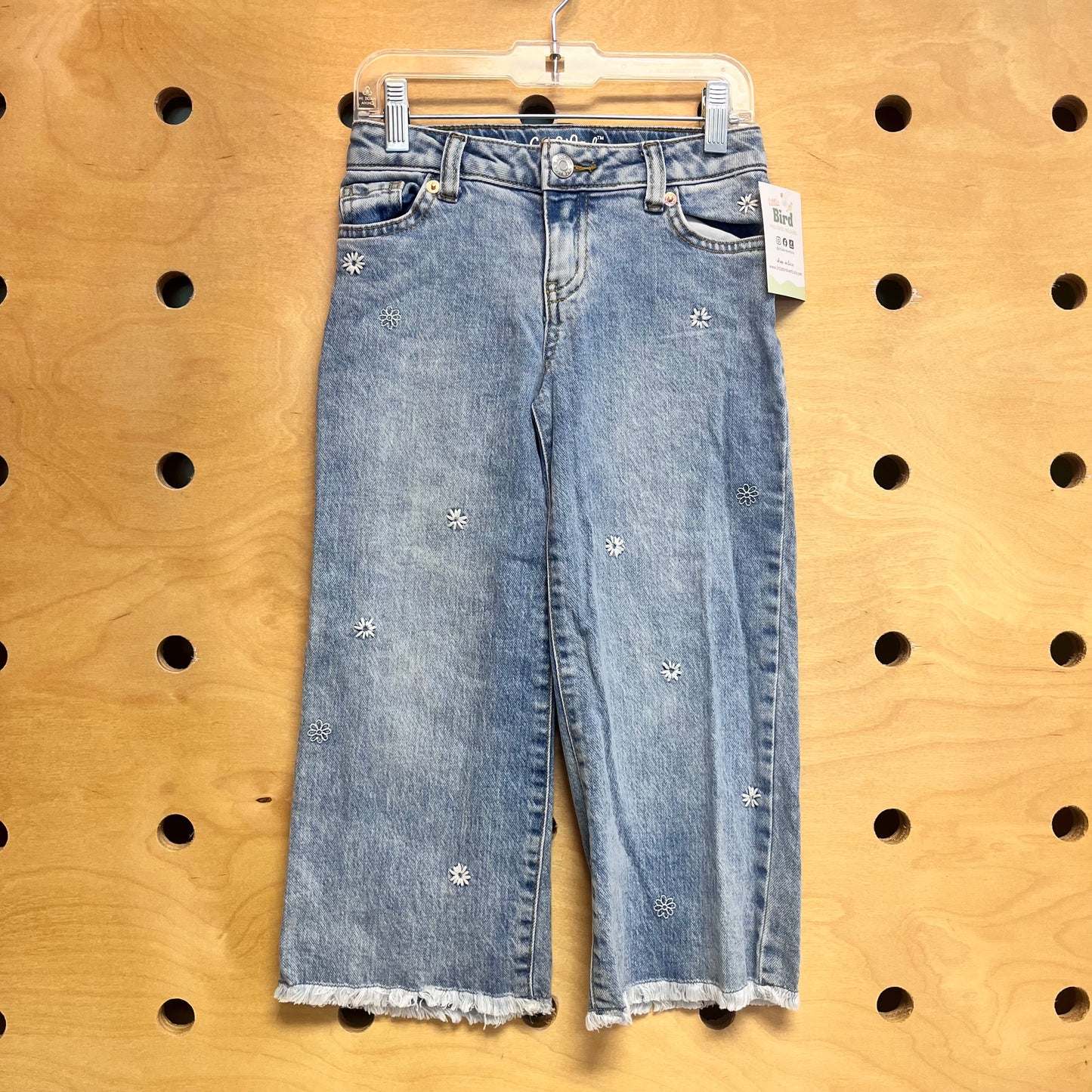 Embroidered Floral Straight Leg Denim