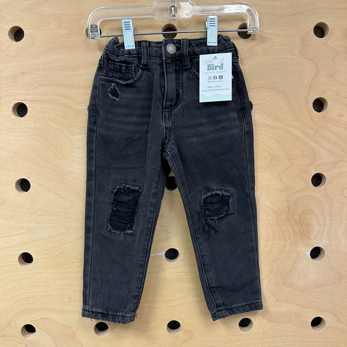 Black Distressed Denim